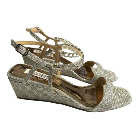 BADGLEY Mishka Kaelyn Mid Wedge Heel Platinum Size 8 - Picture 7 of 13